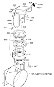 Discharge Chute Diagram and Parts List for C950-52409-0 2004 Briggs and Stratton Snow Blower